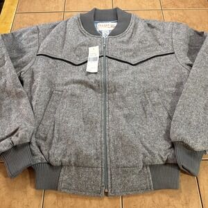 NEW Vintage Tex Tan Gray Wool Bomber Jacket Sz Small Western Yoakum Texas NWT